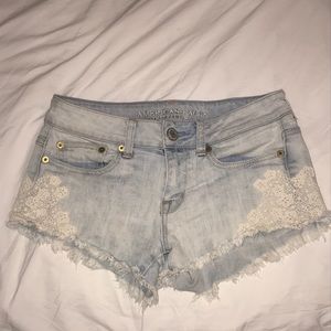 American eagle- light blue short shorts- size 0